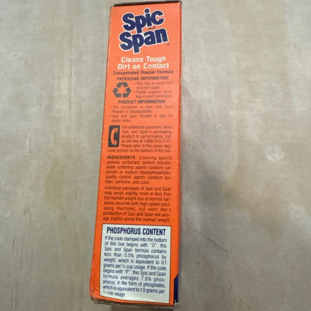 Spic and Span VTG Multi-Purpose Cleaner Concentrated Powder Half‎ Full 1987